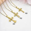 Stainless steel diamond heart-shaped three-dimensional cross necklace, a versatile and fashionable daily commuting pendant necklace Application Scenario